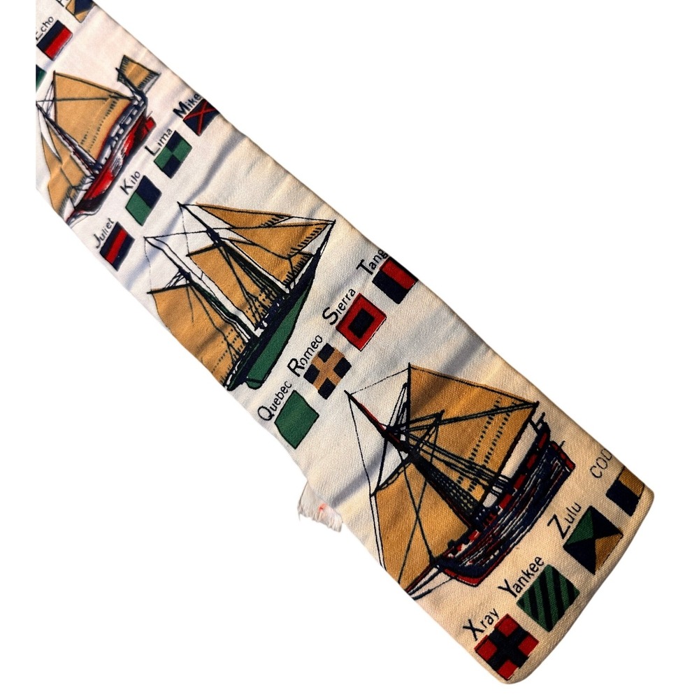 Rooster Vintage Cotton Novelty Tie Nautical Sailboat NATO Signal Flags Alphabet